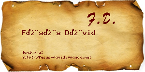 Fésüs Dávid névjegykártya
