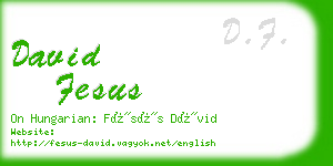 david fesus business card